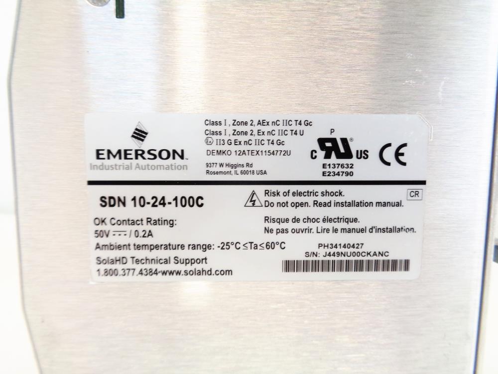 Emerson SOLA Power Supply #SDN 10-24-100C